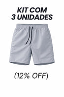 Kit 3 Bermudas LY FlexDry™ Cinza Impermeável
