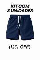 Kit 3 Bermudas LY FlexDry™ Azul Marinho Impermeável