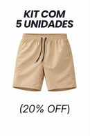 Kit 5 Bermudas LY FlexDry™ Bege Impermeável