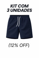 Kit 3 Bermudas LY FlexDry™ Preto Impermeável